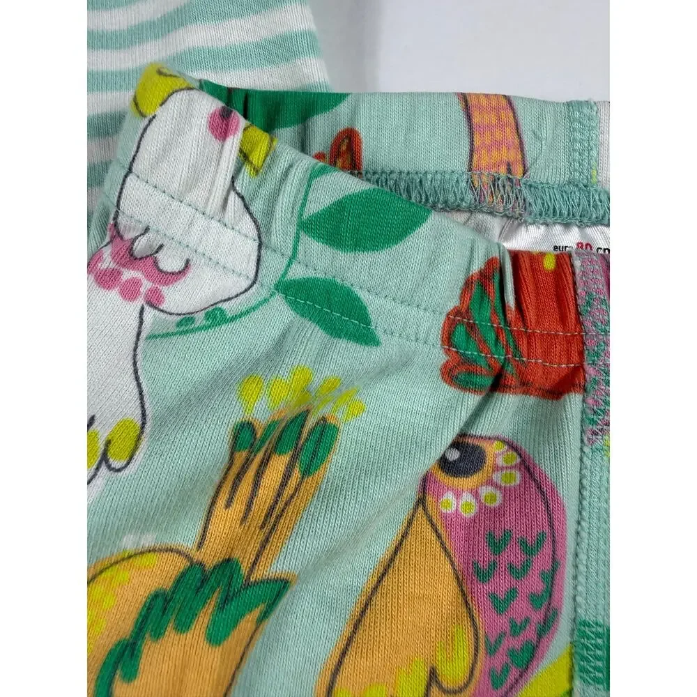 Hanna Andersson Tropical Birds Organic Cotton Shorts Pajamas Size 18–24 Months